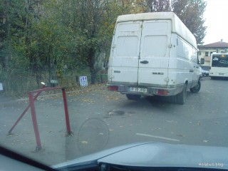 Duba ocupă 3 locuri într-o parcare rezidențială